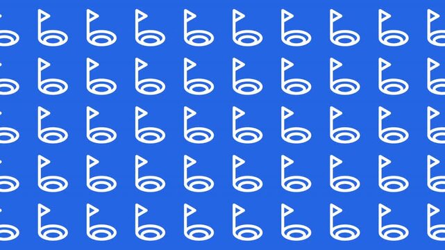 Repeating golf hole icons on blue background suitable for sportsrelated designs, golf course promotions, and recreational event graphics.