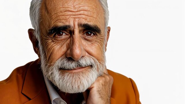 Introspective Gaze: Portrait of a contemplative senior, with a dignified presence, offering a moment of quiet reflection, expressing wisdom and experience