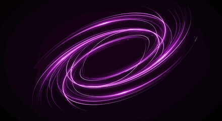 Abstract Purple Light Trails: Dynamic Circular Motion on Black Background.