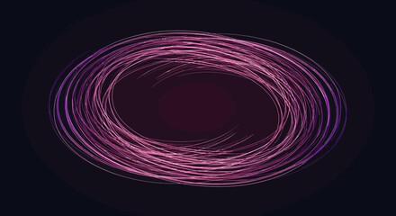 Abstract Circular Light Trails on Dark Background.