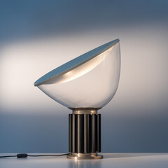 modern lamp on, metal base and glass diffuser