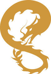 Golden Chinese Dragon Illustration 