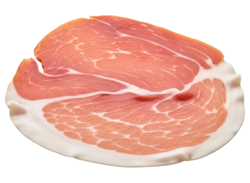 Thinly sliced cured ham, also known as prosciutto, ready for culinary use