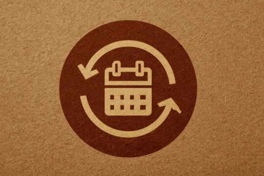 Circular calendar icon representing time management and perpetual scheduling emphasizing efficiency and organization in a versatile design for productivity enhancement