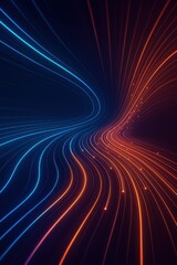 Futuristic data wave forming a luminous vortex dynamic lines and particles flowing into a cyber funnel abstract technology motion background