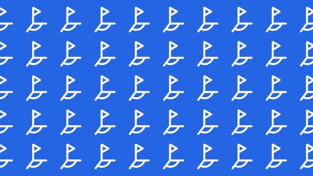 Many white golf flags on blue background, suitable for golfrelated designs, sports promotions, golf courses, or event advertisements.