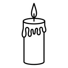 burning candle on a white background coloring page 