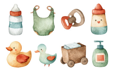 Colorful Watercolor Baby Toys and Accessories for Creative Art Projects