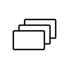 Minimalist Flashcard Icon – Simple Outline Symbol for Education, Learning, Memory Training, and Study Apps
