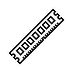 Minimalist RAM Memory Icon – Modern Computer Hardware Outline Symbol for Technology and Digital Design