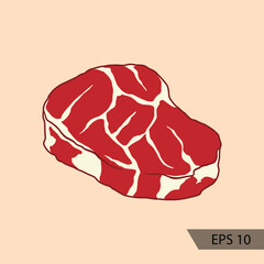 Beef  meat - Colored vector image