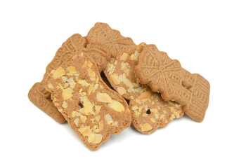Small stack of macadamia nut and white chocolate cookies.