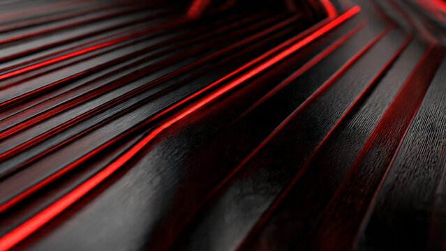 Metallic texture with bold red neon lines and glowing edges
