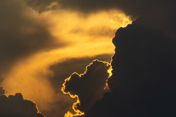 Sunset and cloud in the sky,sunset sky background.