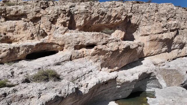 Wadi Bani Khalid is&nbsp;a popular tourist destination in Oman, known for its lush oasis, clear turquoise pools, and rugged mountain scenery.
