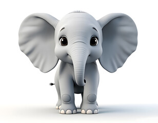Fototapeta premium Adorable 3D Cartoon Elephant Calf