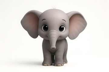 Fototapeta premium Adorable 3D Cartoon Elephant Calf
