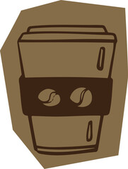 Brown Hot Coffee Cup