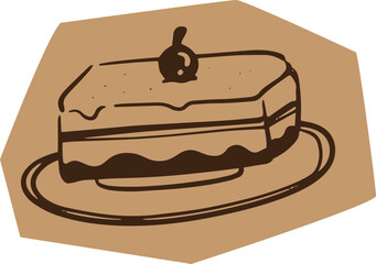 piece of chocolate cake Delicious Homemade Cake on Plate
