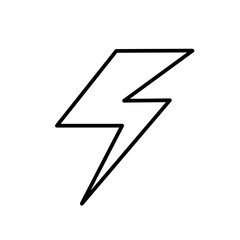 lightning icon isolated on white background