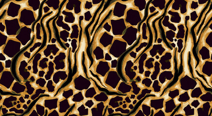 Leopard and zebra pattern design, illustration background.