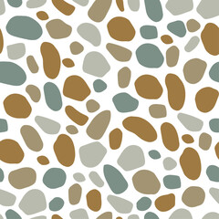 Vector pattern featuring smooth river pebbles or beach stones, creating a textured background ideal for nature themed web graphics, relaxation banners, landscape design, and natural surface concepts.