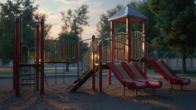 Empty playground at dawn (1) - Powered by Adobe