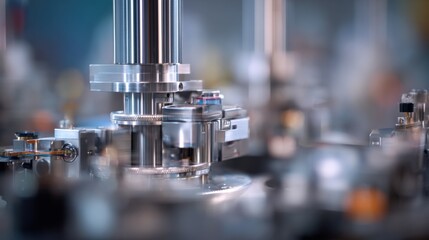 Precision robotic machinery in motion, industrial automation and manufacturing processes for technology and engineering