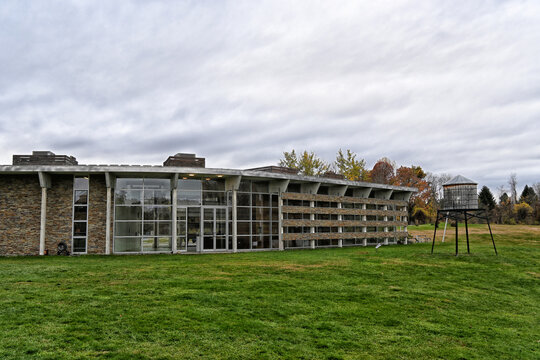 GHENT, NEW YORK - 29 OCT 2025:  Benenson Visitors Center at Art Omi a non-profit arts organization that provides residencies for writers, artists, architects, musicians, dancers and choreographers.
