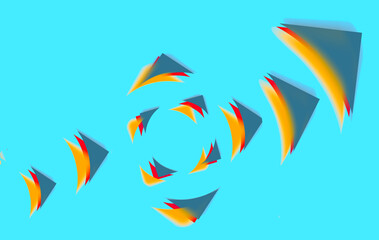 A geometric pattern that appears as an expanding square box is seen in an illustration  logo design.