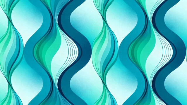 Abstract wavy pattern in shades of blue and teal with flowing lines and gradient effects