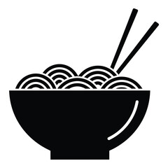 Delicious Noodles in Bowl with Chopsticks A Culinary Delightful Icon