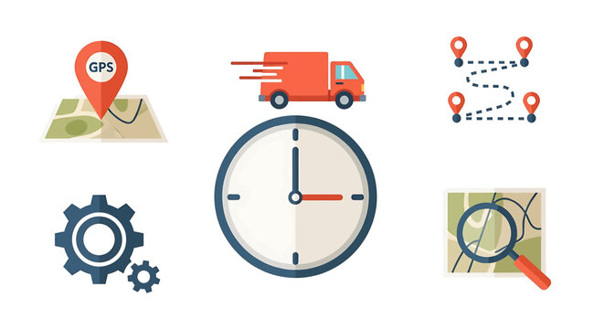 Logistics and Delivery Service Icons Set.
