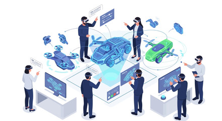 Isometric View of Augmented Reality Design and Development Team