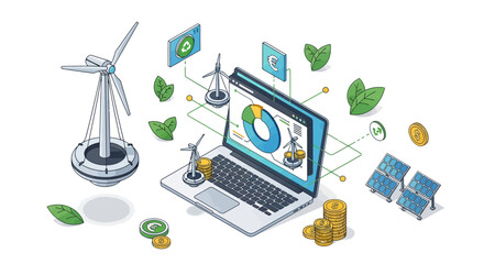 Sustainable Energy Investment Wind Turbines Solar Panels and Financial Growth