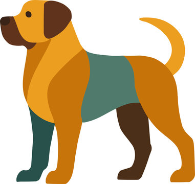 Broholmer Dog, Geometric vector dog breed illustrations in a colorful, modern flat style. Minimal, bold canine graphics ideal for posters, apps, prints, and digital design. Transparent