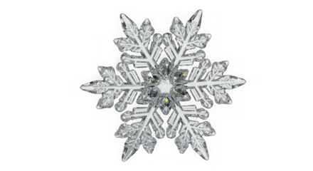 Sparkling Crystal Snowflake On Black For Winter Design