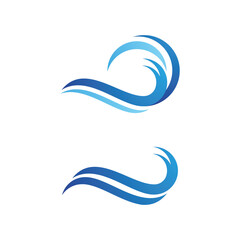Obraz premium Water wave dynamic icon set logo template for nature brand product, element event