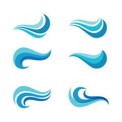 Water wave dynamic icon set alternative logo template for nature brand product, element event