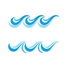 Water wave dynamic icon set logo template with S Letter concept for nature brand product, element event
