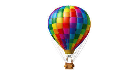 Fototapeta premium Colorful hot air balloon floating against a transparent background for design