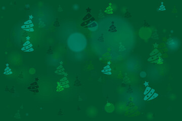 Abstract Green Christmas Tree Pattern Background with Bokeh Lights for Festive Holiday Season