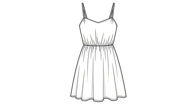 Elegant sleeveless dress illustration on white background vector design