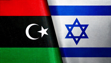 イスラエルの国旗とリビアの国旗(Israel Flag & Libya flag.)
