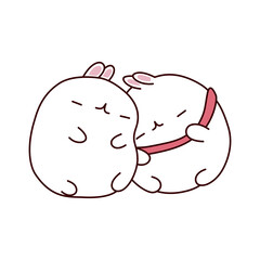 cute white rabbit stickers