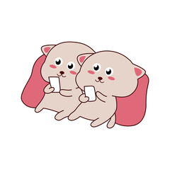 cute gray cat sticker for children