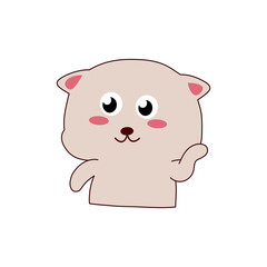 cute gray cat sticker for children