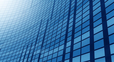 Abstract blue grid pattern with light gradient background