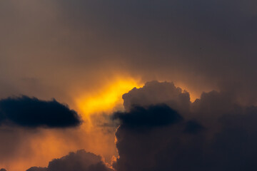 fire in the sky at sunset
