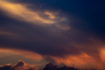 fire in the sky at sunset